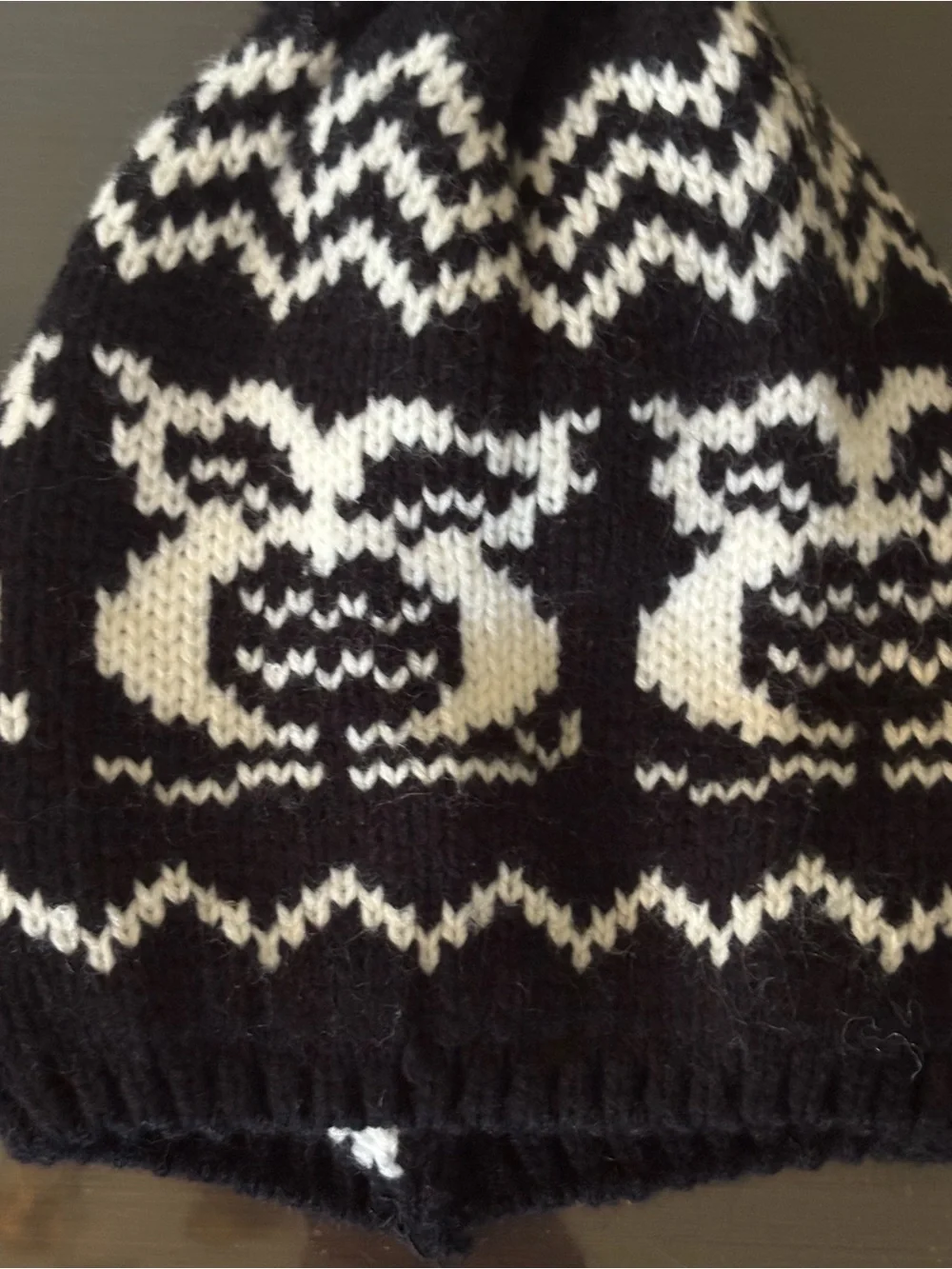 Children's Black and White Pom Beanie Hat
